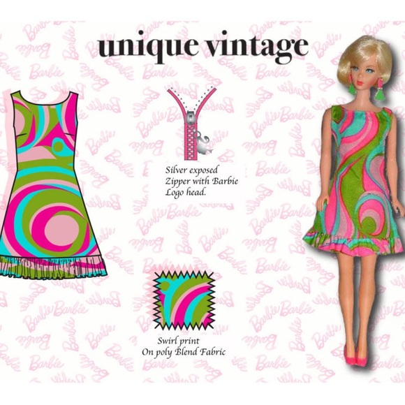 Barbie Swirly Cue Dress by Unique Vintage - Picture 2 of 6